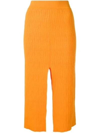 Shop Simon Miller Slit Detail Pencil Skirt In Orange