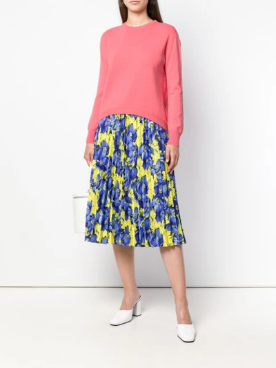 Shop Cedric Charlier Crew Neck Sweater In Pink