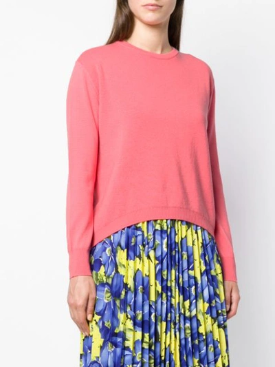 Shop Cedric Charlier Crew Neck Sweater In Pink