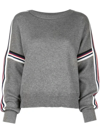 Shop Isabel Marant Étoile Stripe Detail Sweater In Grey