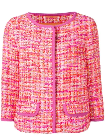 Shop Herno Short Tweed Jacket In Pink