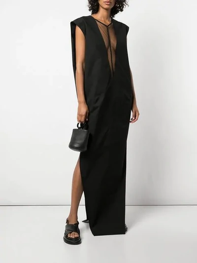 Shop Rick Owens V-neck Dagger Dress In Black