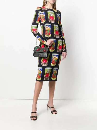 Shop Dolce & Gabbana Graphic Print Dress In Black