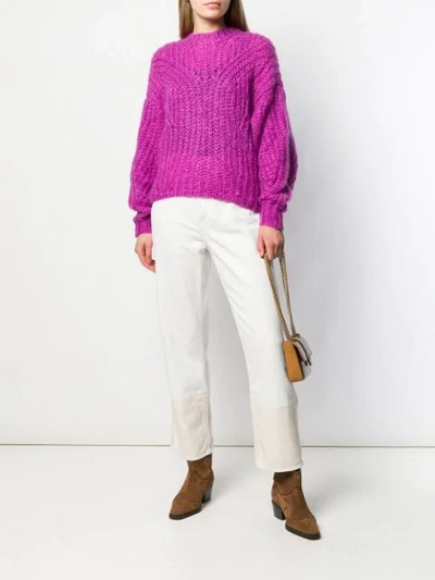 Shop Isabel Marant Chunky Knit Sweater In Purple