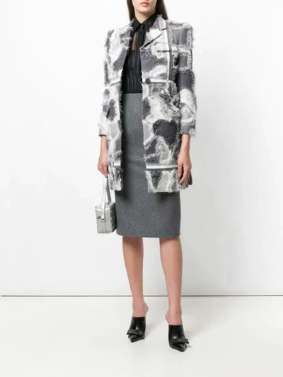 Shop Thom Browne Patchwork Intarsia Chesterfield In Grey