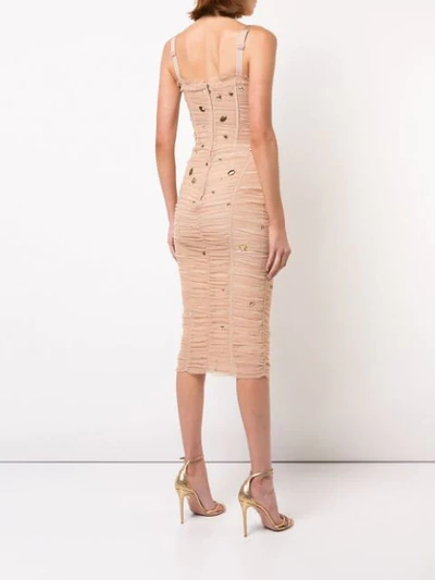 Shop Dolce & Gabbana Drape Dress In Neutrals