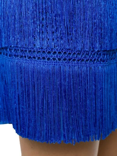 Shop Alberta Ferretti Flapper Fringe Skirt In Blue