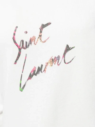 Shop Saint Laurent Graphic Logo Sweatshirt In Neutrals