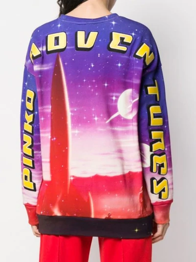 Shop Pinko Space Program Printed Sweatshirt In Blue