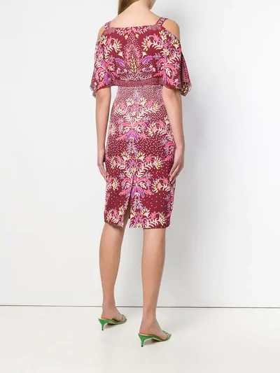 Shop Peter Pilotto Fitted Midi Dress In Bordeaux