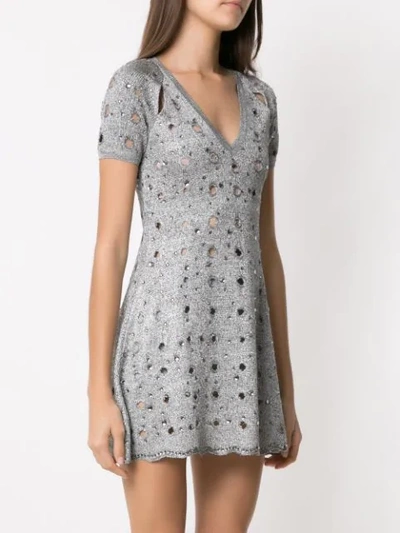 Shop Andrea Bogosian Knitted Dress In Grey