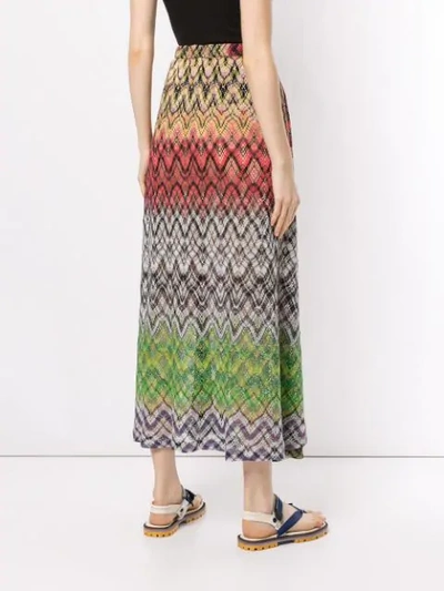 Shop Missoni Zigzag Weave Long Skirt - Multicolour
