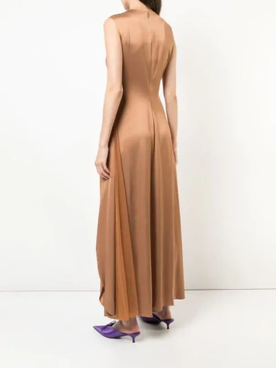 Sies Marjan Zariah Draped Satin-crepe Maxi Dress In Brown