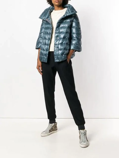 Shop Herno Padded Feather Down Jacket In Blue