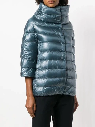 Shop Herno Padded Feather Down Jacket In Blue