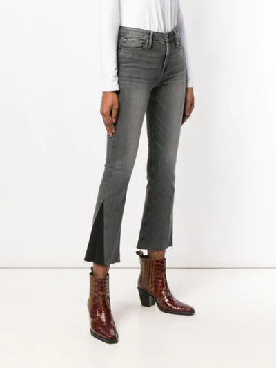 Shop Frame Le Crop Mini Boot Jeans In Grey