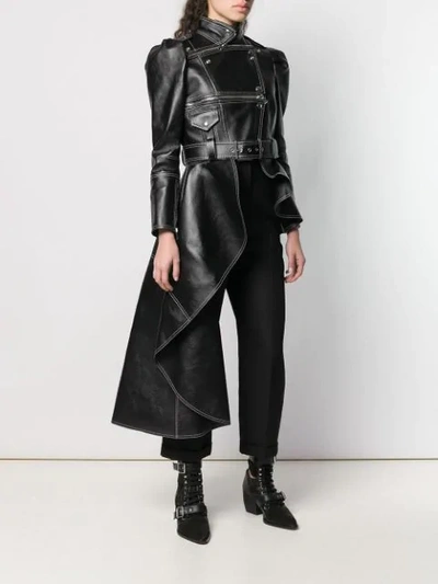 Shop Alexander Mcqueen Peplum Biker Jacket In Black