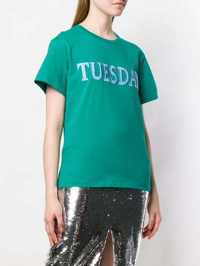 Shop Alberta Ferretti Embroidered Tuesday T-shirt In Green
