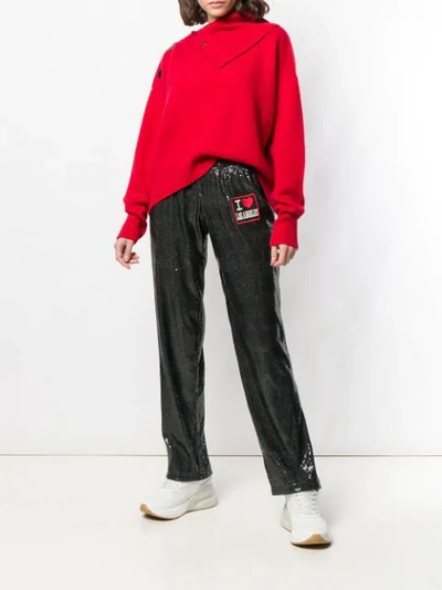Shop History Repeats Patch Straight-leg Trousers In Black