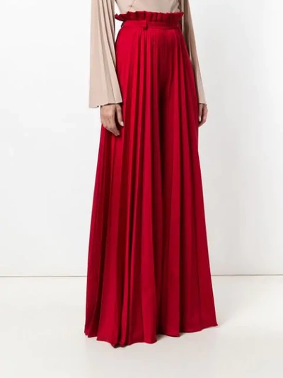 Shop Atu Body Couture Pleated Palazzo Pants In Red