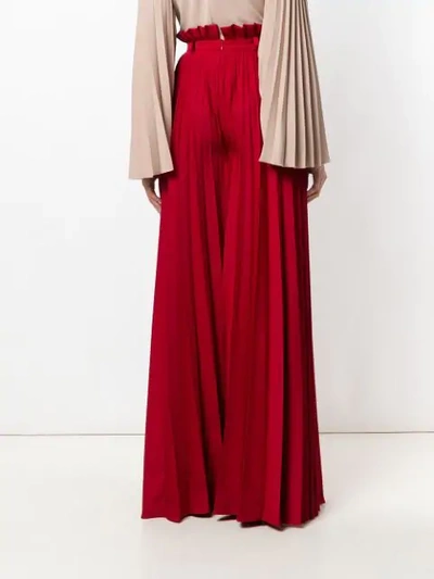 Shop Atu Body Couture Pleated Palazzo Pants In Red
