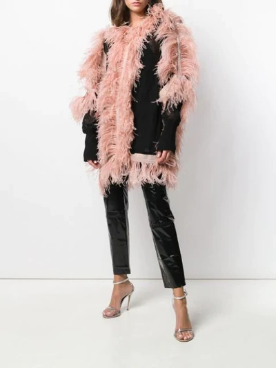Shop N°21 Structured Jacket With Ostrich Feather In 4151