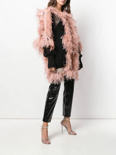 Shop N°21 Structured Jacket With Ostrich Feather In 4151