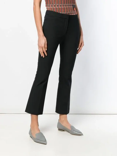 Shop Theory Cropped Flared Trousers In Black