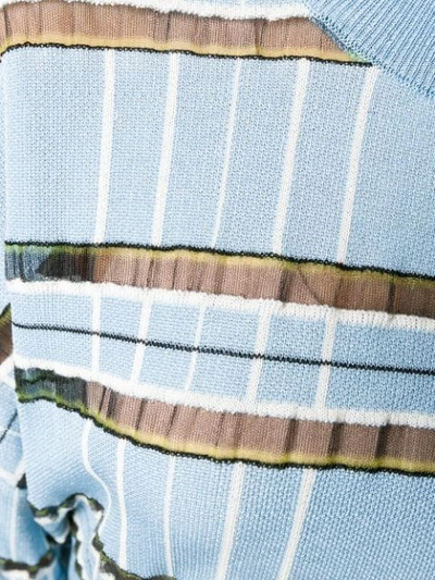 Shop Christian Wijnants Striped Sheer Panelled Jumper In Blue