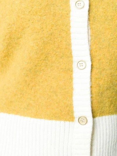 Shop Baum Und Pferdgarten Contrast Trim Knitted Cardigan - Yellow