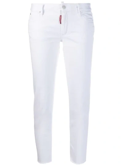 Shop Dsquared2 Taglio Vivo Skinny Cropped Jeans In White