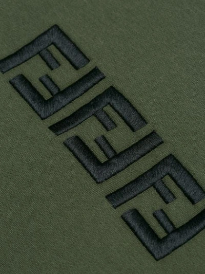 Shop Fendi Logo Hoodie In Green