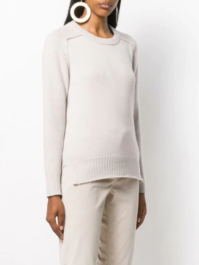 Shop Lorena Antoniazzi Cashmere Fine Knit Sweater In Neutrals