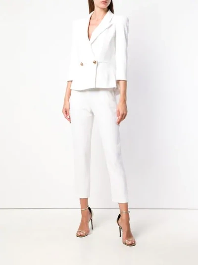 Shop Elisabetta Franchi Short Fitted Jacket In White