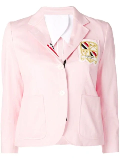 Shop Thom Browne Patch Pockets Grosgrain Sport Coat - Pink