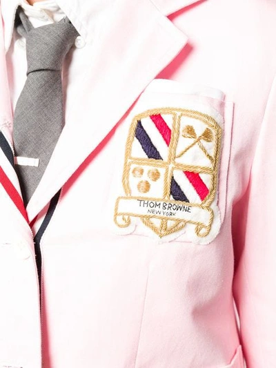 Shop Thom Browne Patch Pockets Grosgrain Sport Coat - Pink