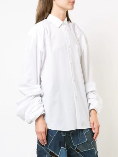 Shop Junya Watanabe Oversized Poplin Shirt In White