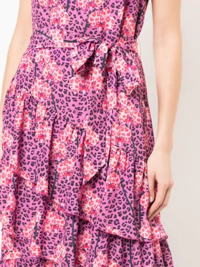 Shop Borgo De Nor Leopard Print Tiered Dress In Pink