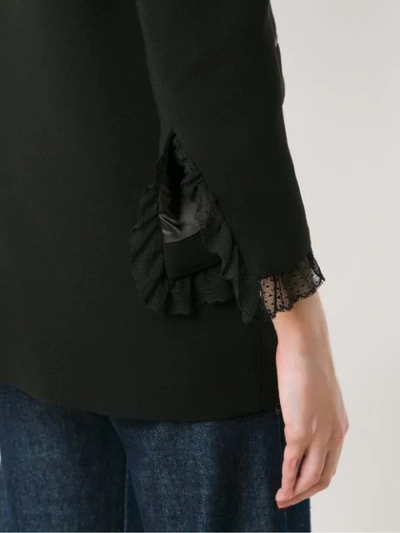Shop Andrea Bogosian Lace Detail Coat - Black