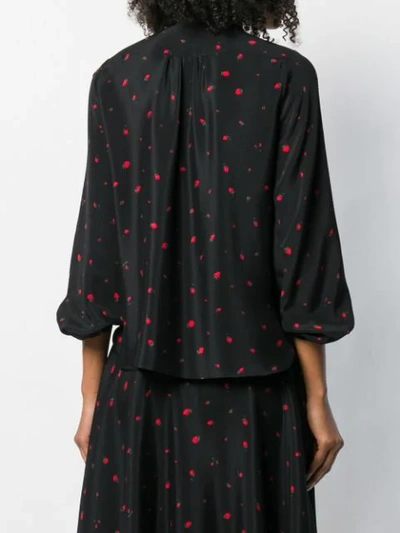 Shop Chinti & Parker Printed Pussy Bow Blouse In Black