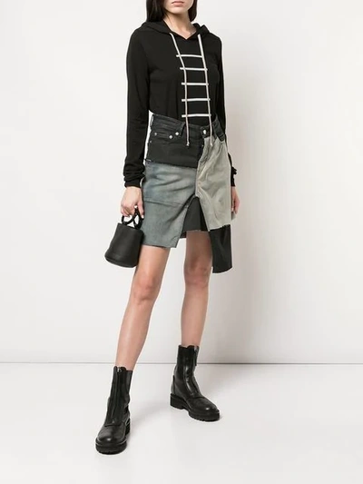 Shop Rick Owens Patchwork Asymmetric Skirt In Black
