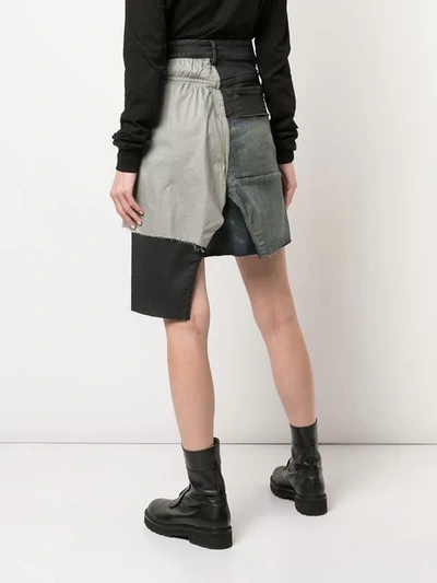 Shop Rick Owens Patchwork Asymmetric Skirt In Black