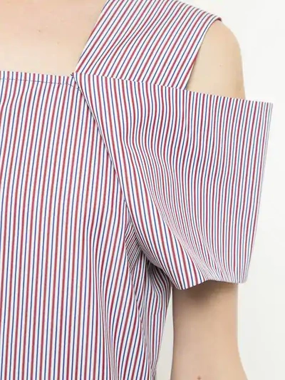 Shop Monographie Strip Short Sleeve Top In Red