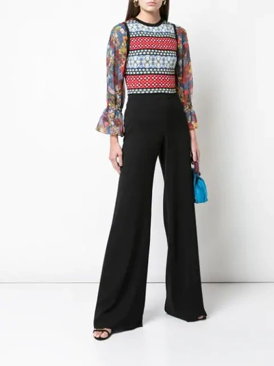 Shop Alice And Olivia Gestricktes Top In Multicolour