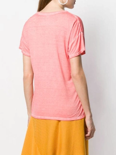 Shop Majestic Filatures T-shirt Mit U-ausschnitt - Rosa In Pink