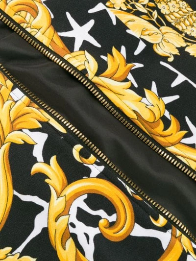 Shop Versace Printed Zip In Black ,yellow