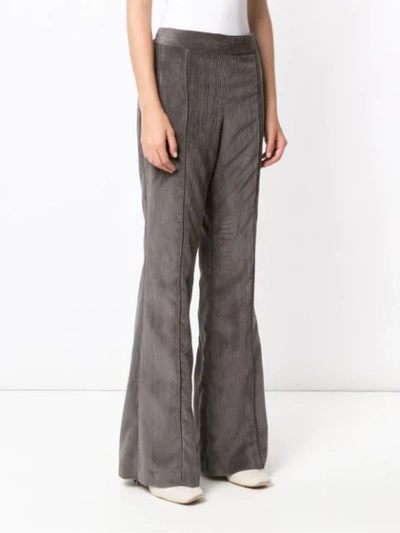 Shop Alcaçuz Concerto Flared Trousers In Grey