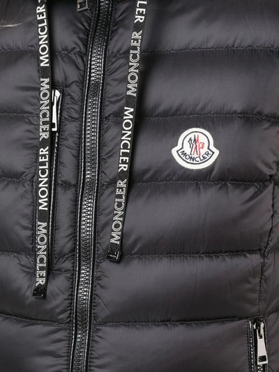 Shop Moncler Padded Hooded Waistcoat In Black