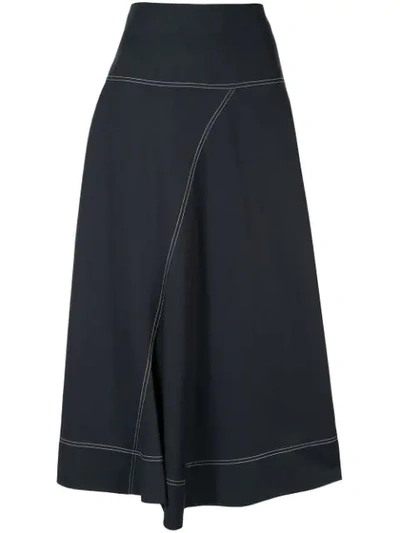 Shop Lee Mathews Jackie Asymmetric Skirt In Blue