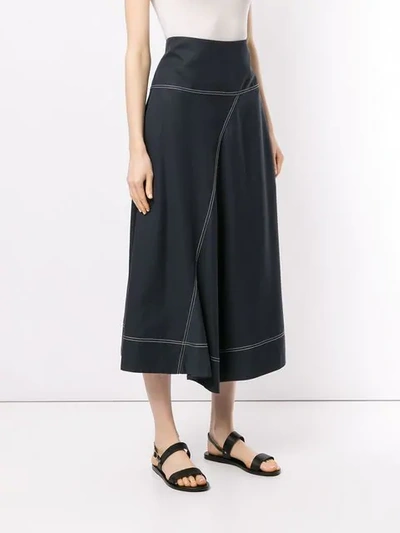 Shop Lee Mathews Jackie Asymmetric Skirt In Blue